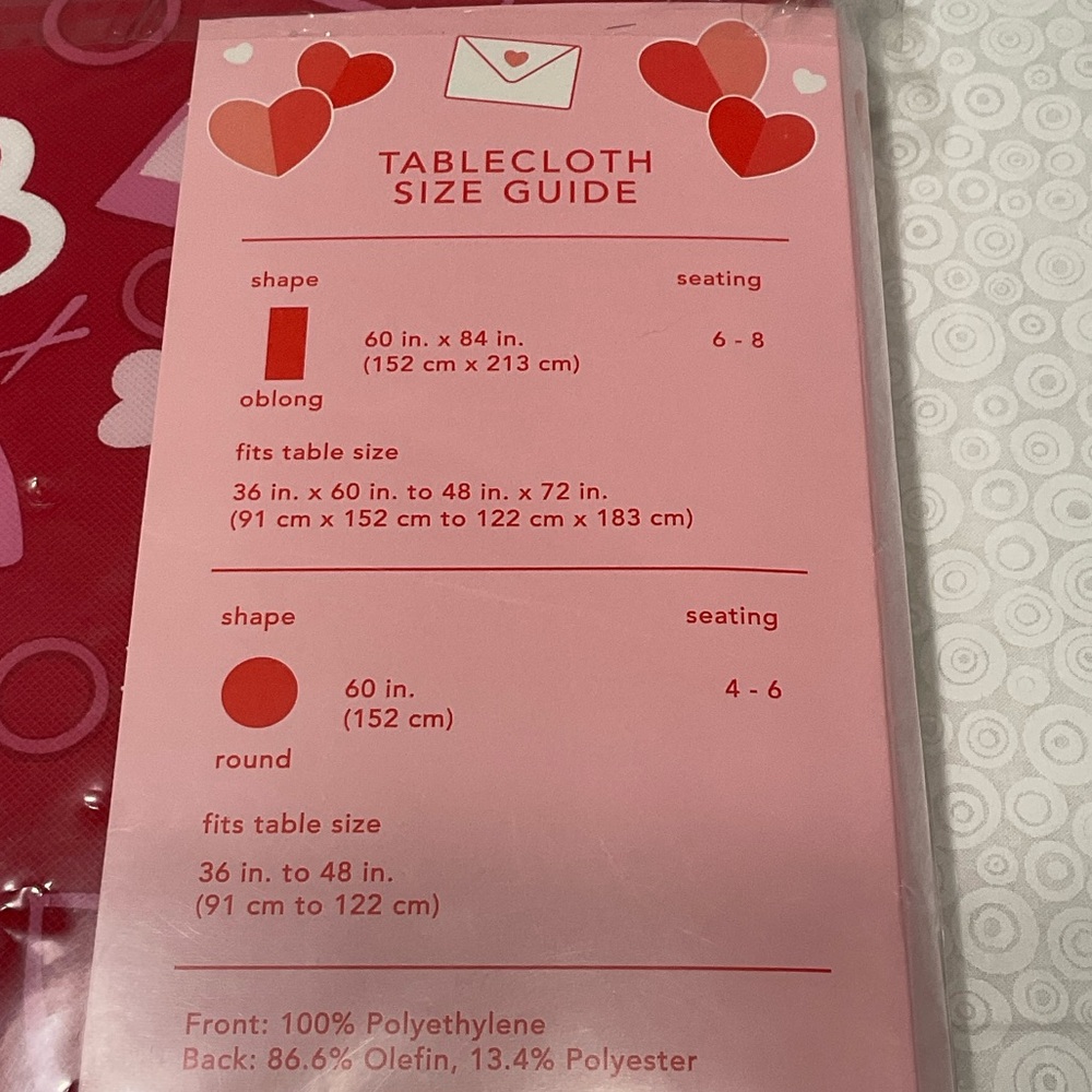 Valentine's Day Vinyl Tablecloth - Picture 4 of 5